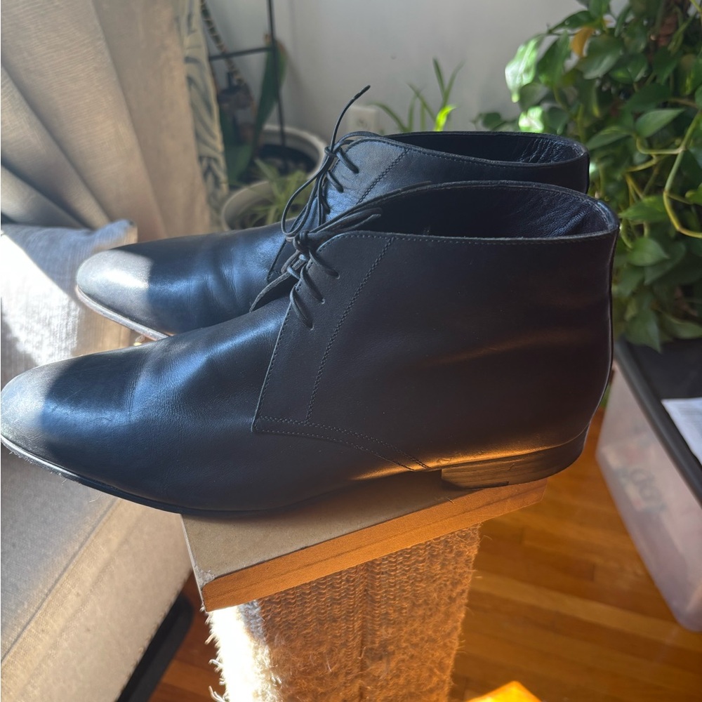 A. Testoni Basic Men Black Leather Chukka Ankle B… - image 5